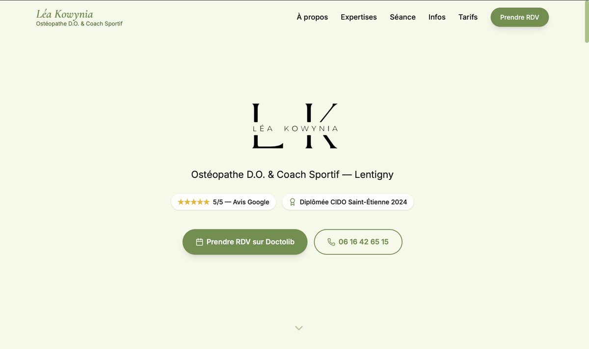 Aperçu du site Léa Kowynia